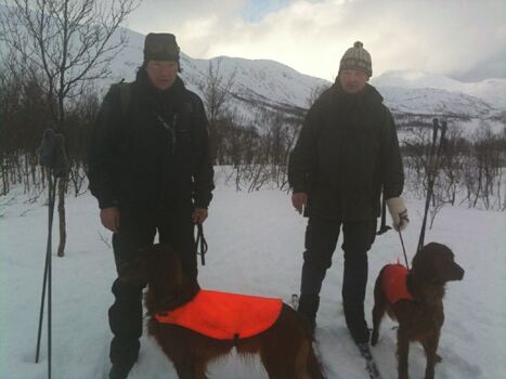 Karl Ole Jørgensen med Navstillas Heron og Arnfinn Steiro m Navstillas Pelle[1]