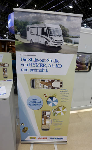 HYMER presenterte konseptet med slide-out på Caravan Salon i Düsseldorf, og det var stor interesse for nyheten. Foto: KJELL-ERIK KRISTIANSEN HYMER presenterte konseptet med slide-out på Caravan Salon i Düsseldorf, og det var stor interesse for nyheten. Foto: KJELL-ERIK KRISTIANSEN