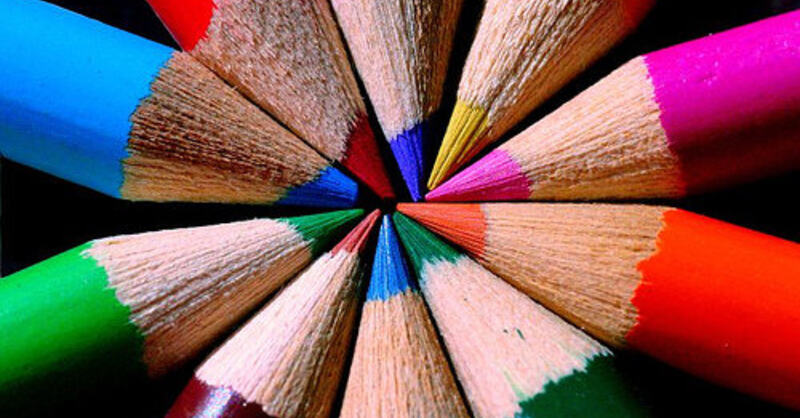 Bilde av blyantspisser i mange farger