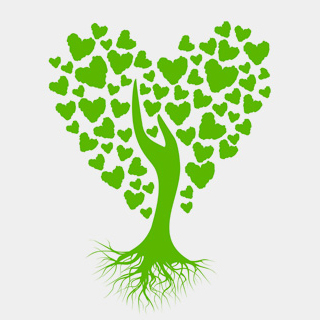 Logoen til Folkehelsekonferansen. Logoen forestiller et stilisert grønt tre med hjerteformet krone og sterke røtter