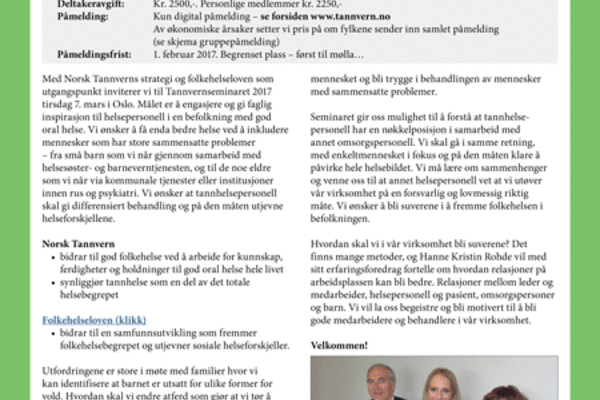 Norsk Tannvern seminar 2017