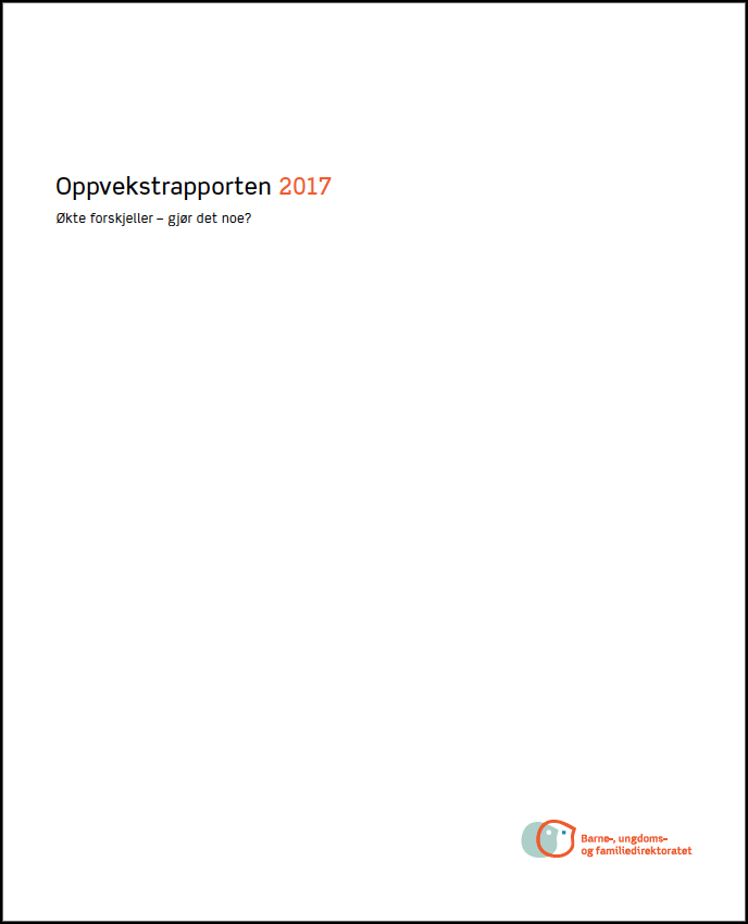 Bilde av omslaget til Oppvekstrapporten 2017