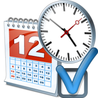 Kalender med klokke