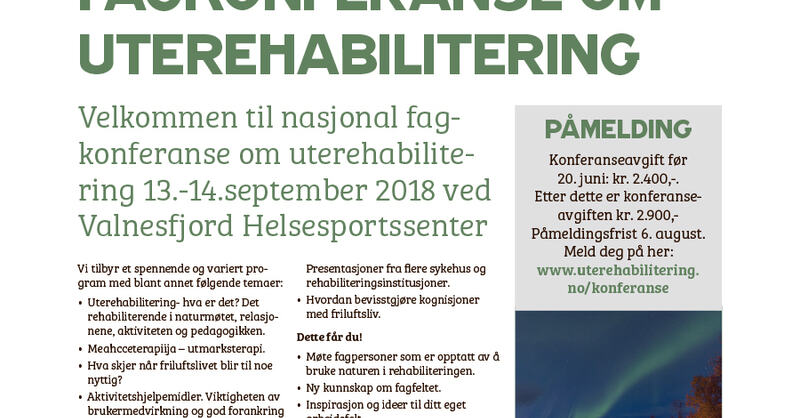 Plakat til konferanse om uterehabilitering 2018