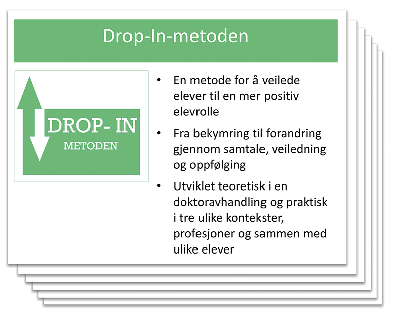 Bilde av forsiden til presentasjonen om Drop-In-Metoden