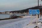 Lebesby Davvesiida skilt Lebesby Davvesiidaskilt