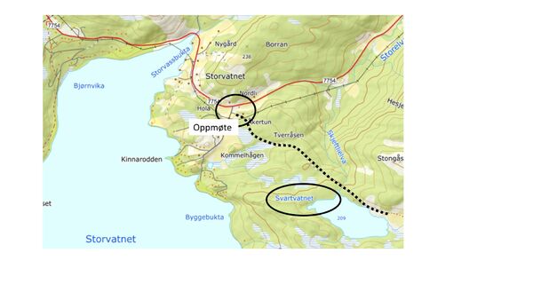 Kart - Svartvatnet Sørvika