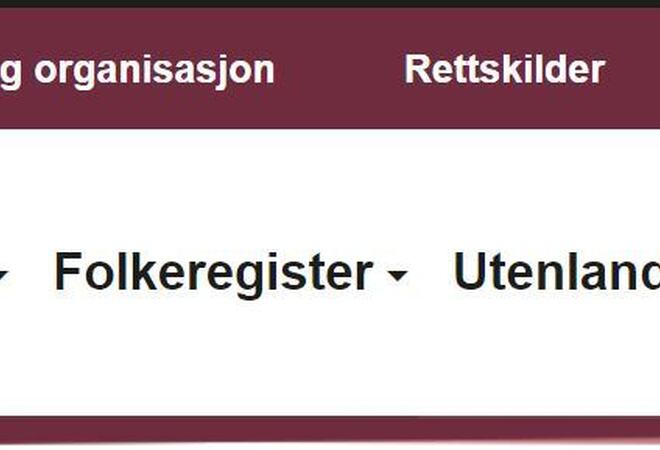 utklipp frå skatteetaten si side, der står det valga skatt, avgifter-folkeregister og utlanlansk