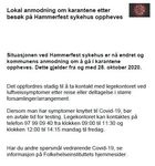 bilde opphev lokal karantene etter sykehusbesøk