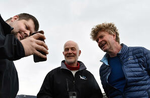 Team Bachstad og redaktør Jon Henrik. FOTO: NRK