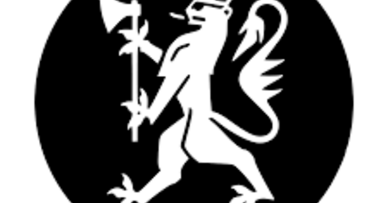 Statsforvalterens logo: Hvit riksløve på sort bakgrunn
