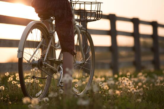 Sykkel og soloppgang