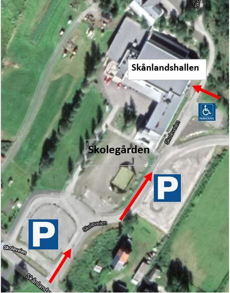 Oversiktsbilde adkomst Skånlandhallen