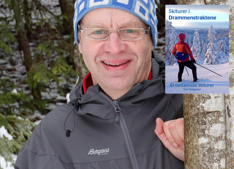 Tom Helgesen er journalist og forfatter gjennom en årrekke i Drammen. Nå er den ivrige tur- og skigåeren klar med sitt hittil siste bidrag med boken «Skitrurer i Drammenstraktene».