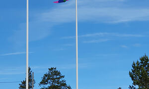 Prideflagget på Drag 22 juni 2022 Foto privat