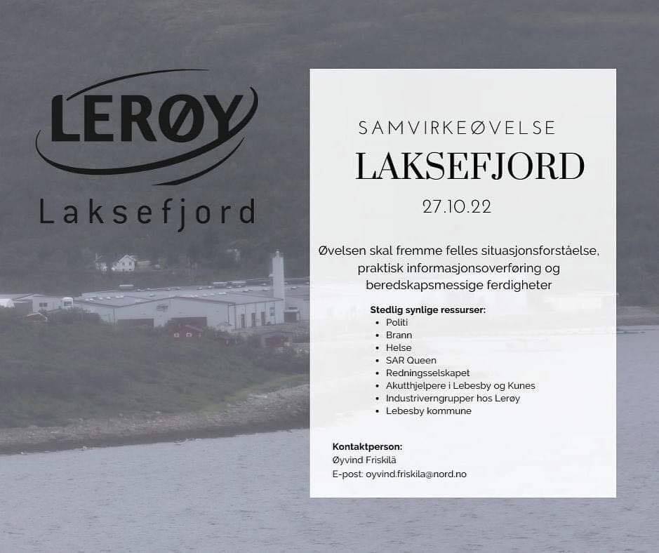 Samvirkeøvelse Lerøy Laksefjord 2022