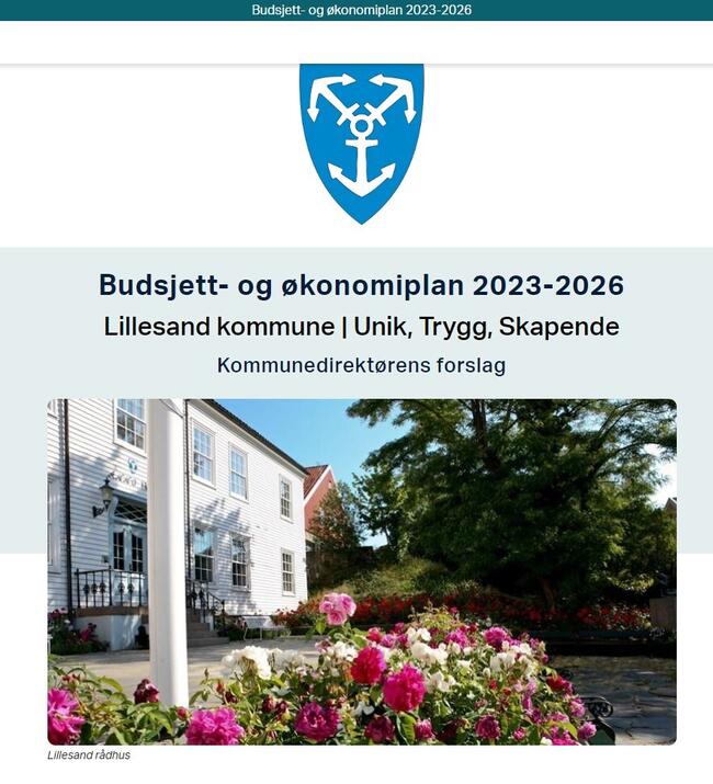Kommunedirektørens forslag til økonomiplan 2023-2026 forside