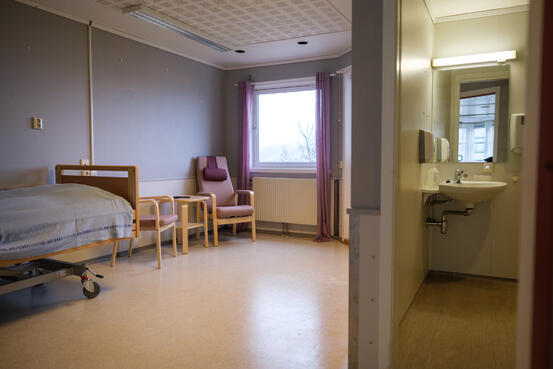 Slik ser det ut i et innflyttingsklart rom på Hegge sykehjem. Foto: Øivind Arvola