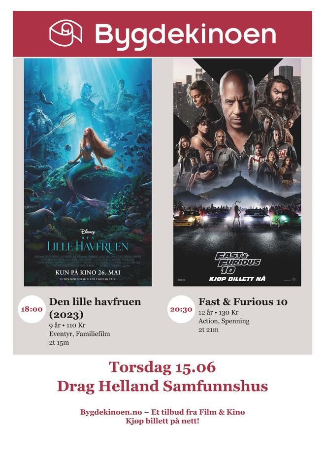 Plakat Bygdekinoen Drag