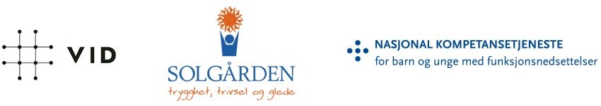 Logoene til VID, Solgården og Nasjonal kompetansetjeneste for barn og unge med funksjonsnedsettelser