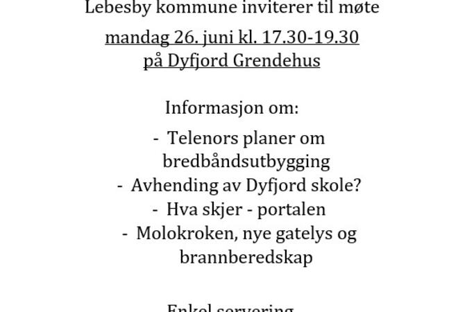 Bygdemøte Dyfjord 26.06.23