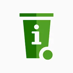Logo for appen minRenovasjon som illustrerer en grønn søppeldunk på hvit bakgrunn