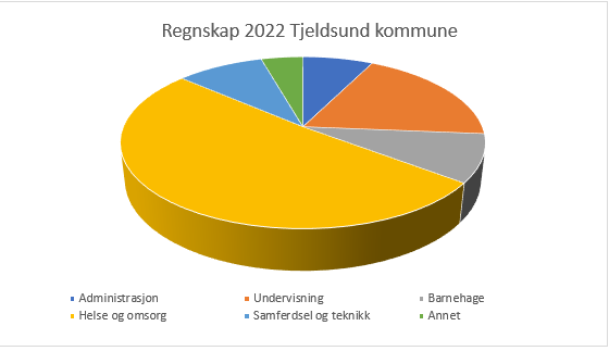Sektordiagram fordeling årsverk 2022