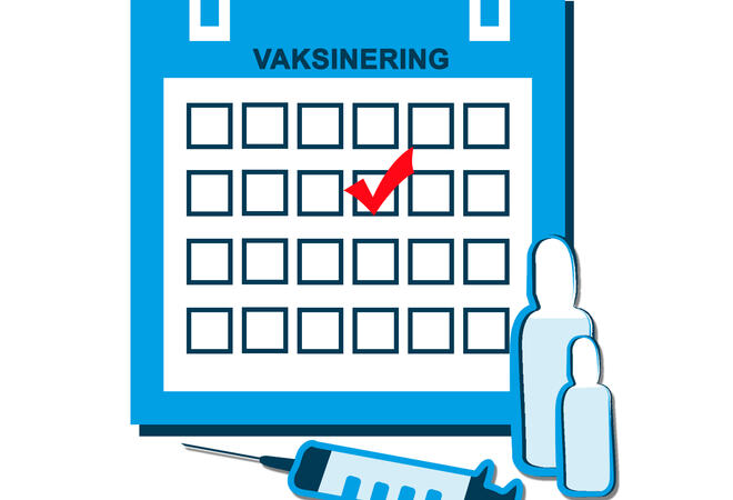 Kalender for vaksinering med sprøyte