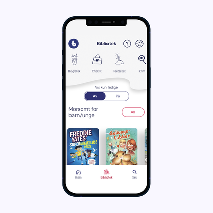 Mobil med appen Bookbites open
