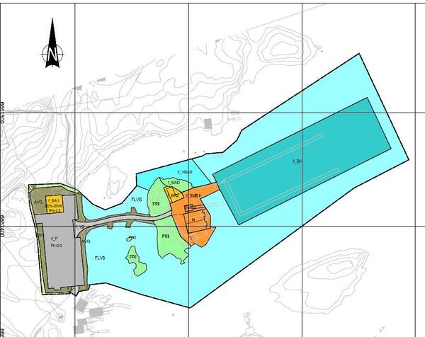 Plankart over båthamn Gjersvika - utviding av hamneområde