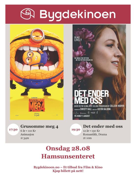 Plakat Bygdekinoen august 2024