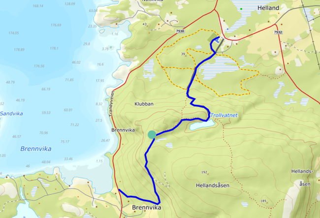 Kart over Klubban Helland