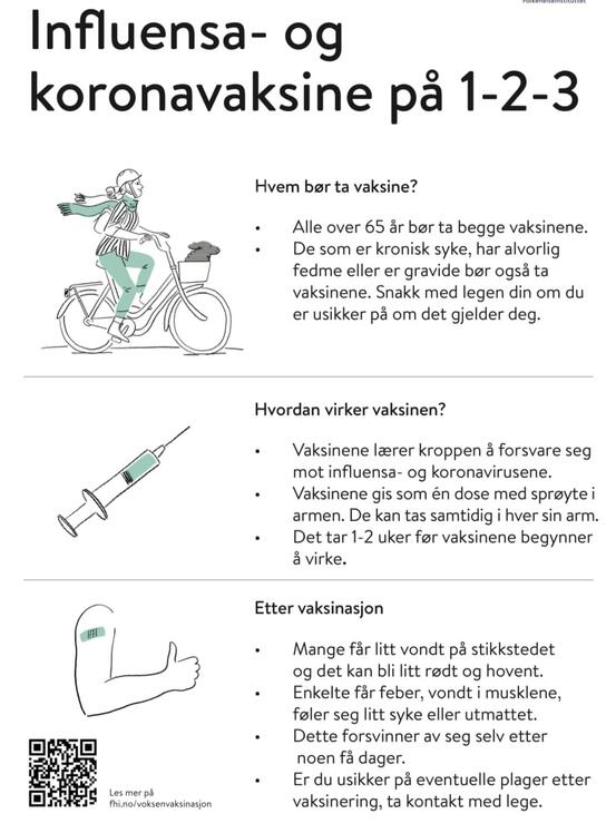 Infoplakat om influensavaksine