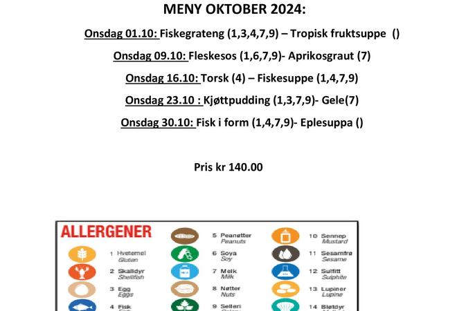 Meny - oktober