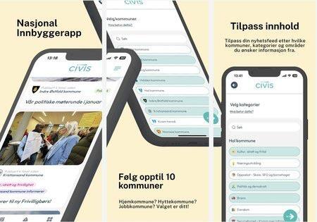 Illustrasjon på Civis app