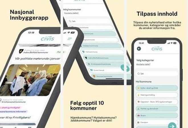 Illustrasjon på Civis app