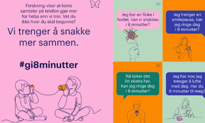 Plakat Psykisk helse gi 8 minutter, vi trenger å snakke sammen