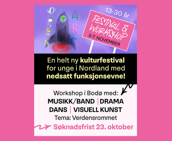 Plakat om Festival og workshop Open art i Bodø