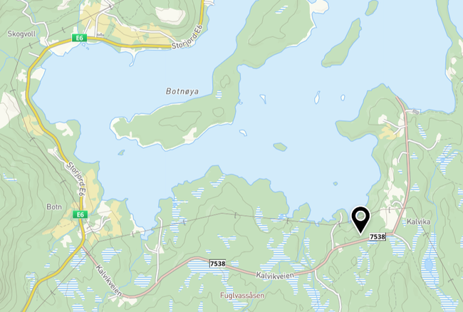 Kart over Kalvika på Storjord