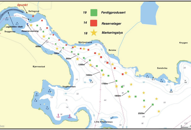 Kart som viser hvor kabelen skal legges