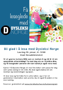 Plakat til arrangement med Dysleksi Norge