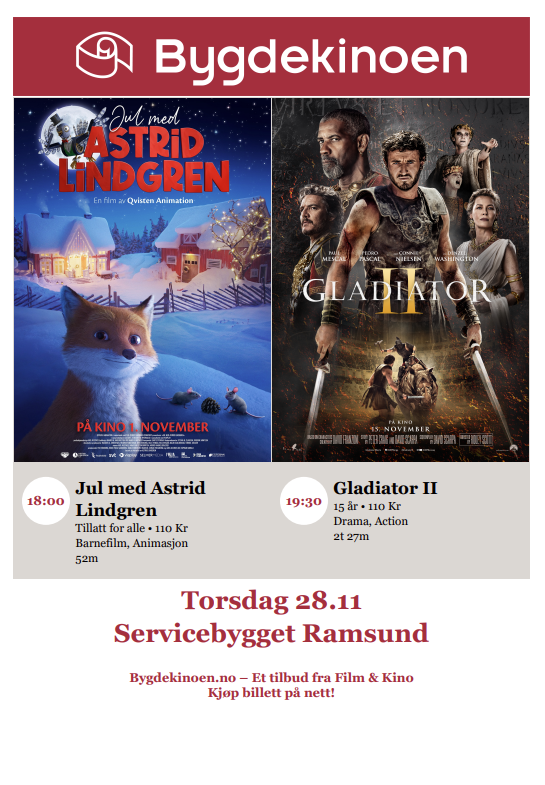 Jul med Astrid Lindgren og Gladiator 2