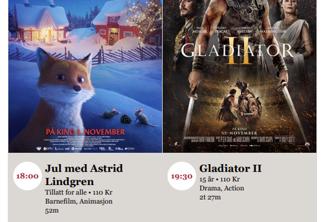 Jul med Astrid Lindgren og Gladiator 2