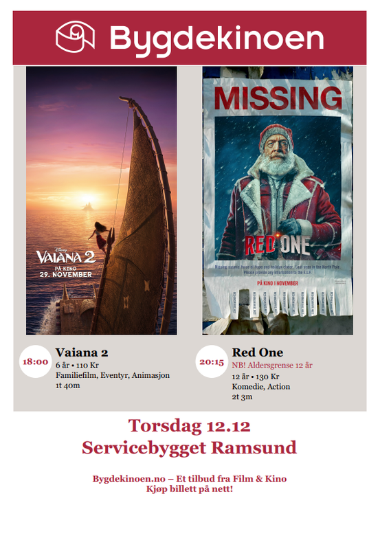 Plakat over to filmvisninger