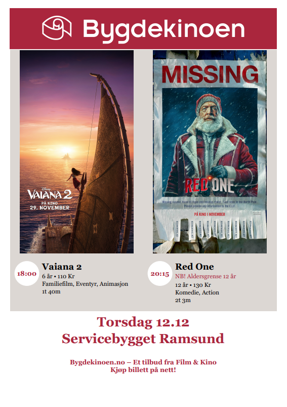 Plakat over to filmvisninger