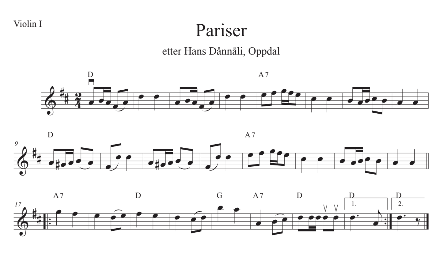Pariser - violin 1
