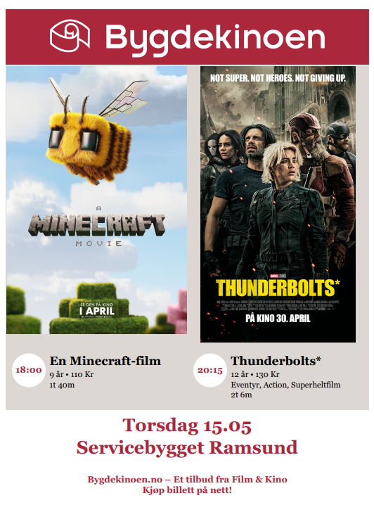 Plakat for Minecraft-film og Thunderbolts