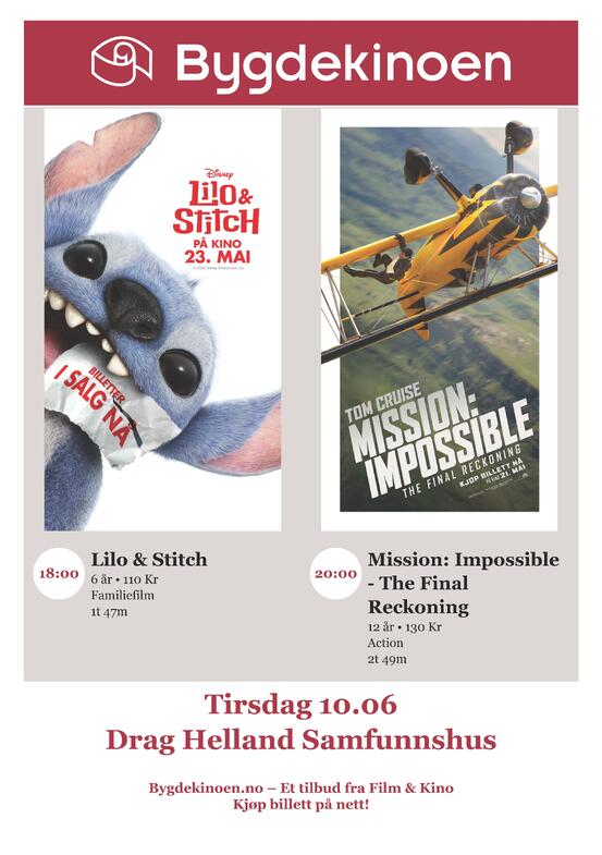 Plakat Bygdekino juni 2025