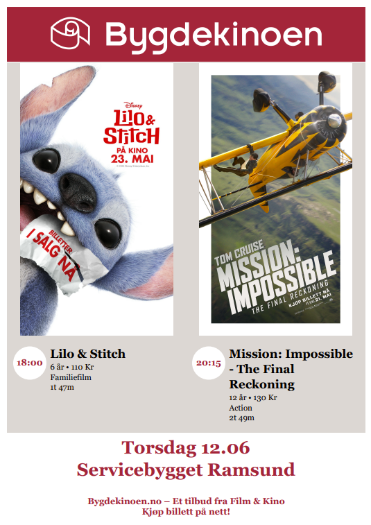 Lilo & Stitch og Mission: Impossible - The Final Reckoning