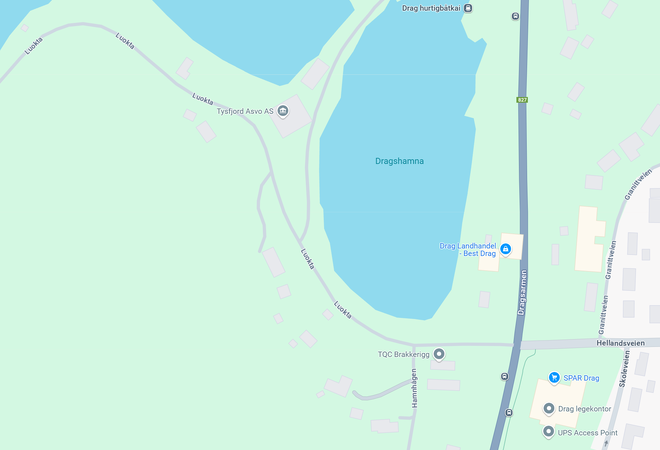 Kart over område på Drag